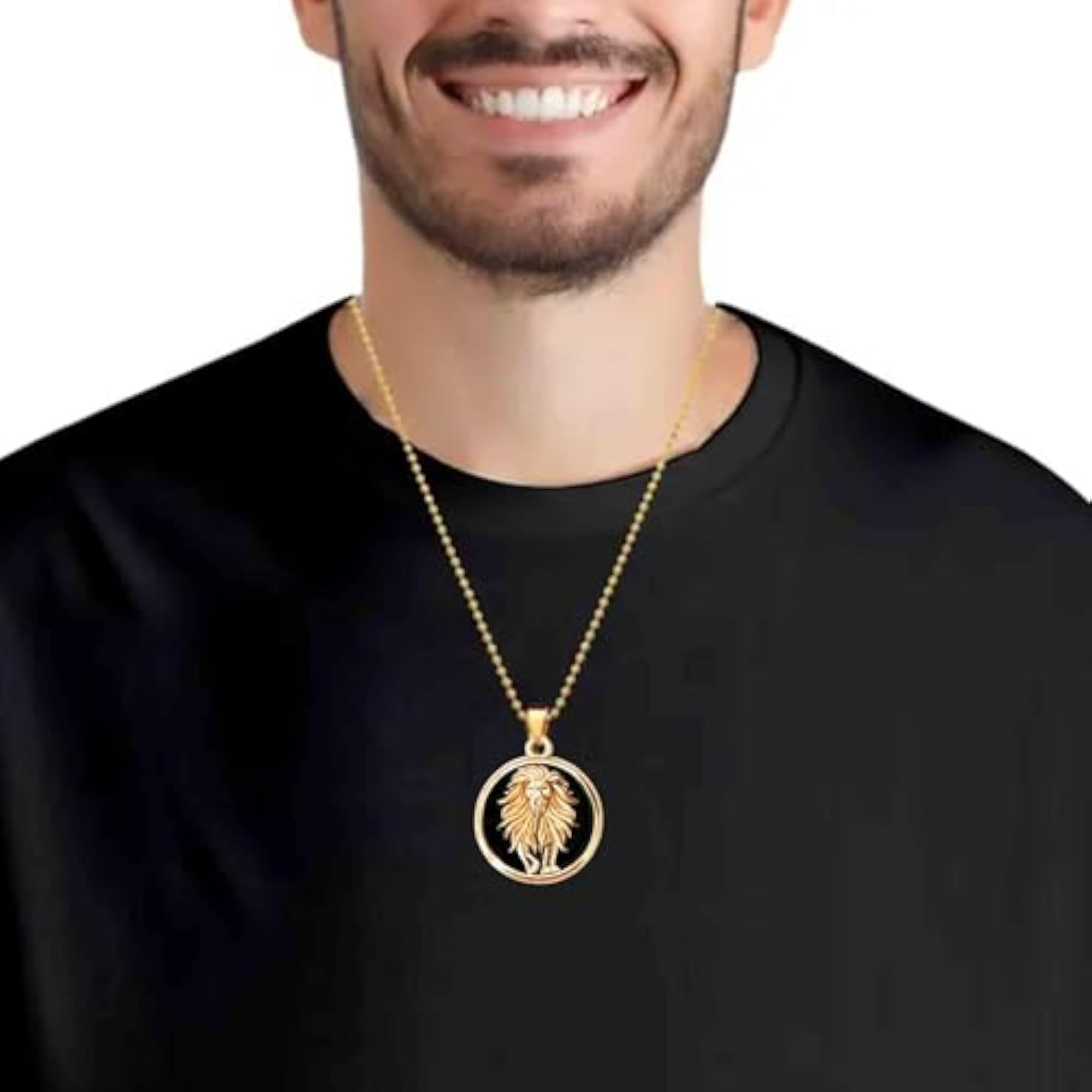 Gold Lion Pendant Necklace, Bold Statement Jewelry